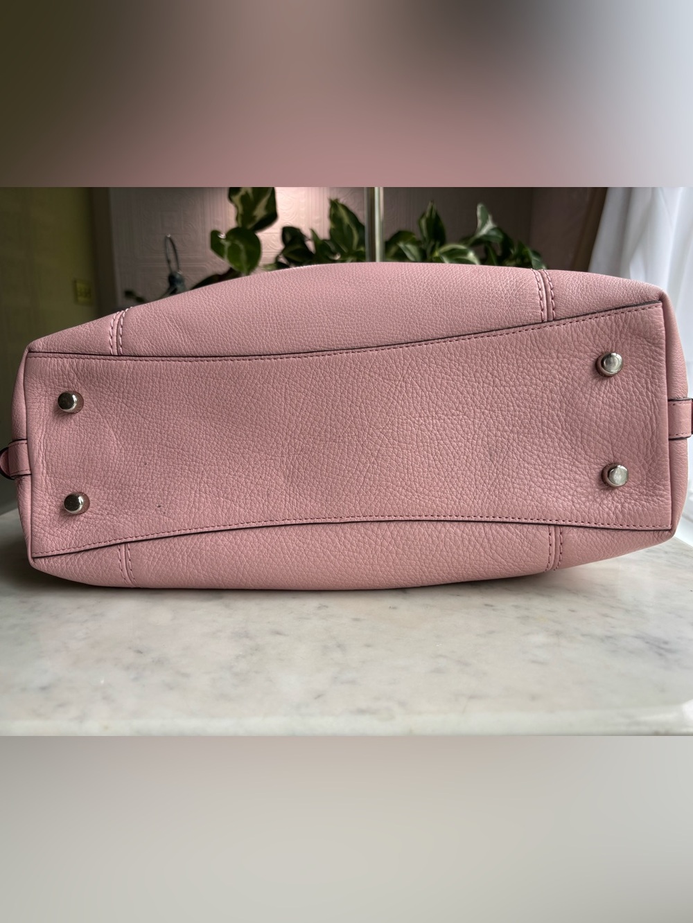 Coach Pink Pebbled Leather Satchel with Detachable Strap - Picture 5 of 11